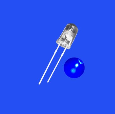 Lâmpadas intermitentes 5mm 0.5Hz 1/2 Ciclo de serviço Cor azul 460-470nm 1200mcd Lente clara Lâmpadas intermitentes
