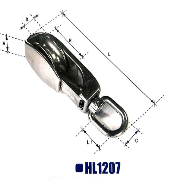 SS Spring hook with bar 1207