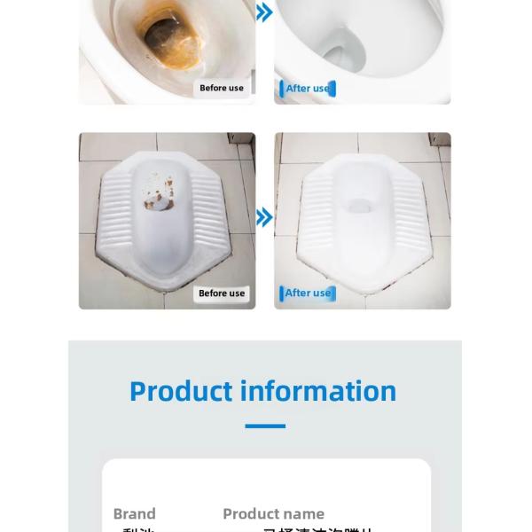 Nettoyeur de salle de bain pour ménage solide, déodorant, comprimés de toilettes effervescents