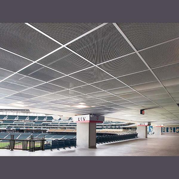 Diamond Aluminum Mesh Ceiling Panel Welding Frame Wire Mesh Ceiling Tiles