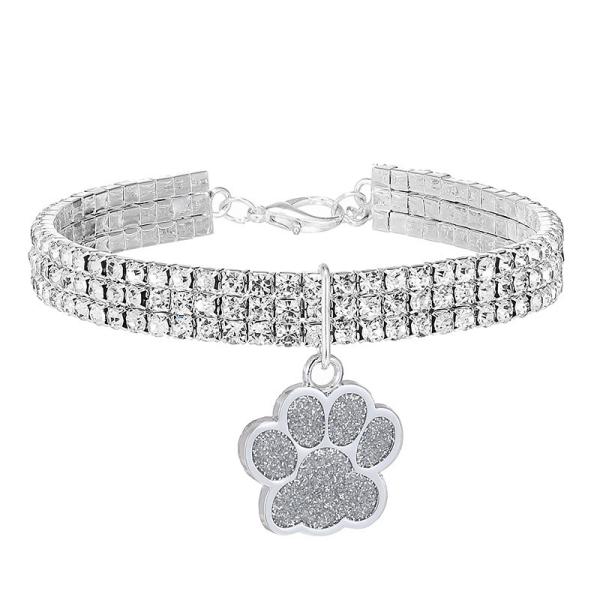 Amazon Hot Selling Cute Dog Accessories Shining Collar With Crystal For Pet Dog Cat