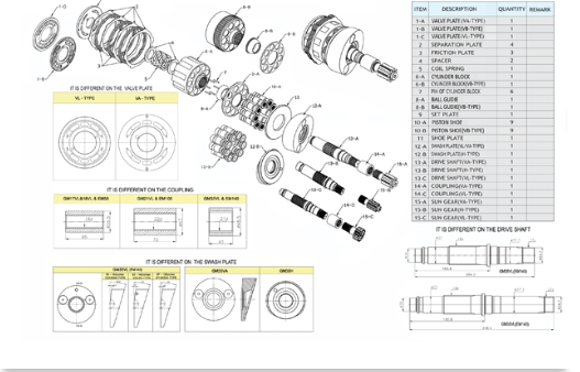 GM38 GM35 Hydraulic Travel Motor Parts For SK200-8 Excavator