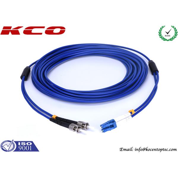 SC LC FC ST DIN MU E2K Armored Single Mode Fiber Optic Patch Cables For Indoor FTTH