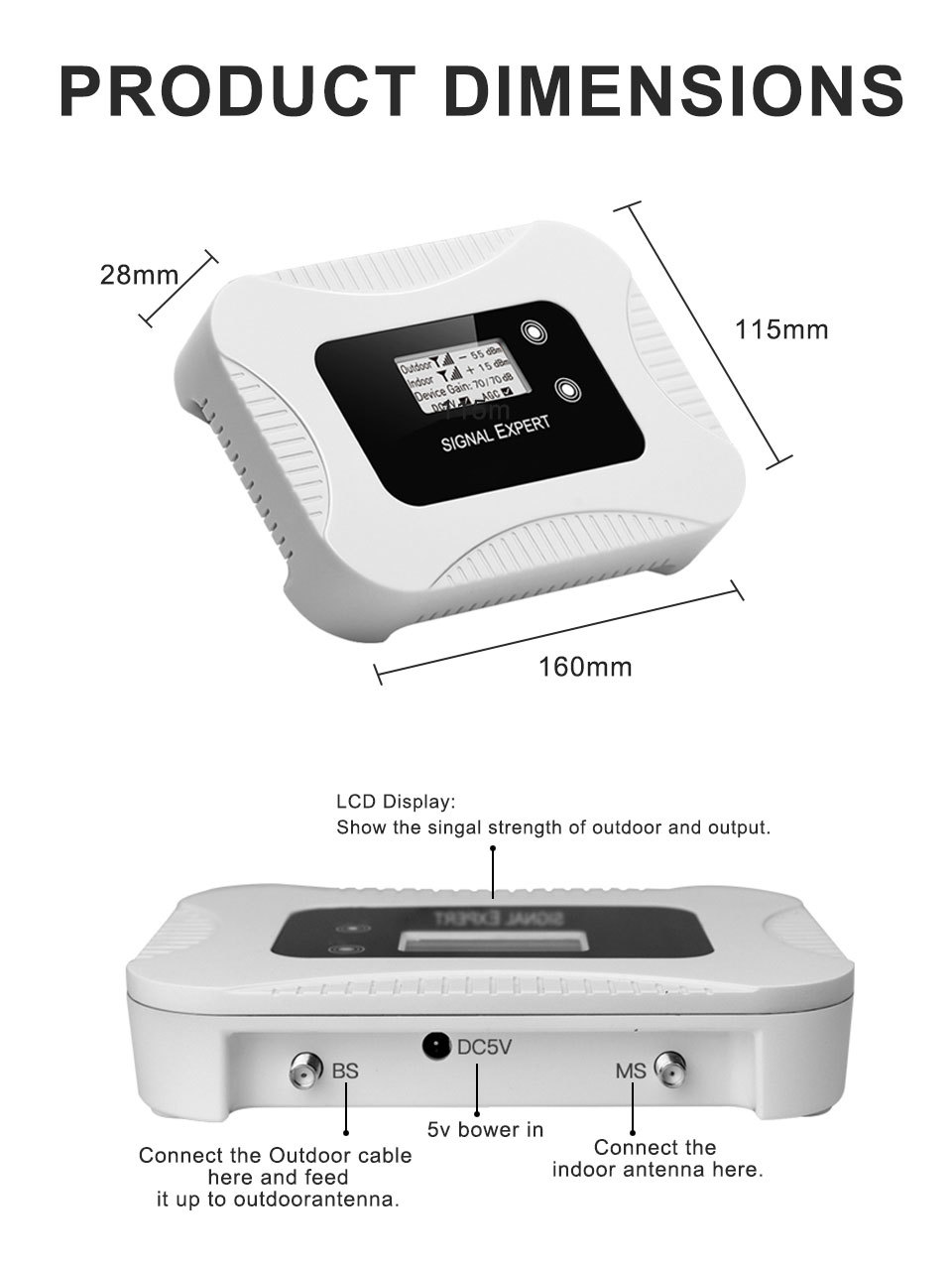 ATNJ Intelligence Automatic Gain Adjustment 900MHz GSM Signal Booster Repeater with AGC and ALC