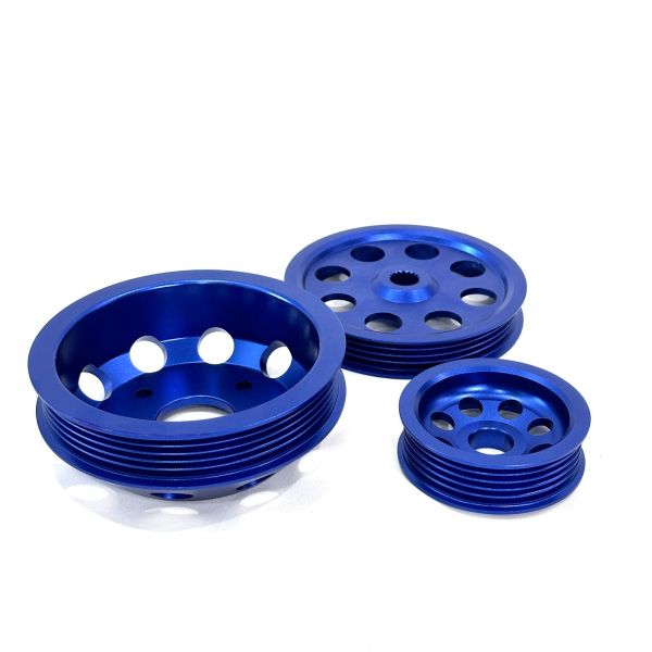 CNC Machined 6061 Billet Crankshaft Pulley Wheel Kit For Car Nissan Skyline RB20DET