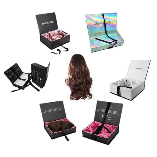 Customized Folding Gift Box Magnet Packaging Box For Human Hair Extension Wig Accessories