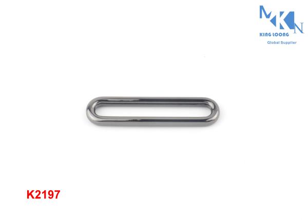 Round Long Metal Square Buckle 32mm Inner Size Zinc Alloy For Belt / Bag