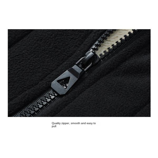 Large Size Men's Casual All-Match Trend Coat Vest with Fleece Lining and Stand Collar