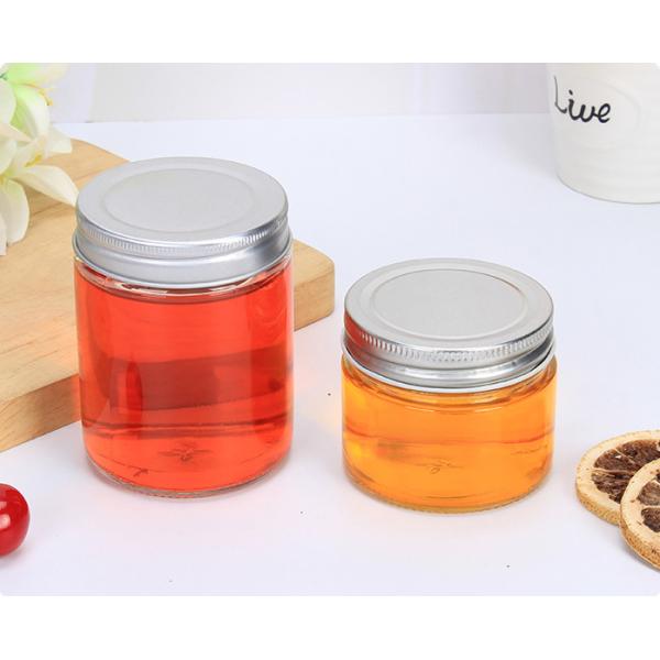 High Durability 300ml Food Storage Jars , Screw Lid Wide Mouth Glass Jars