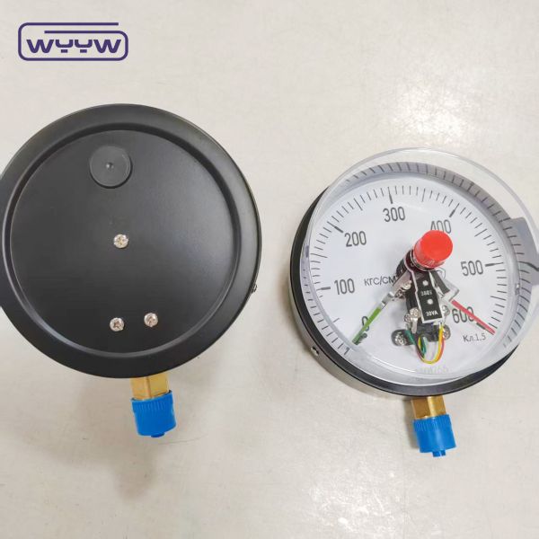 150mm Black Steel Magnetic-assisted Electric Contact Manometer Pressure Gauge with 1.6% Accuracy