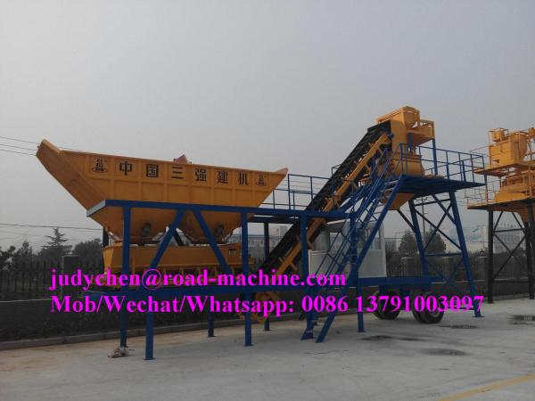 HZS serial concrete production plant productivity 25m3 / h power 60KW Concrete Mixing Station