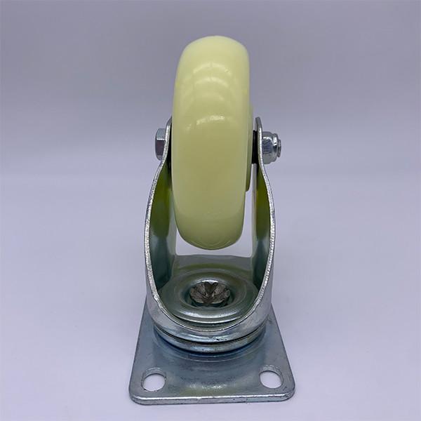 Rodízio de nylon branco da roda da placa do giro 2,5 polegadas
