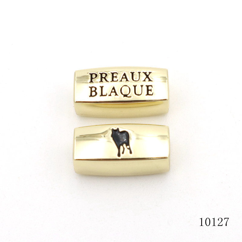 Gold Plated Metal Alloy Beads Shiny Enamel Spacer Beads Rectangular