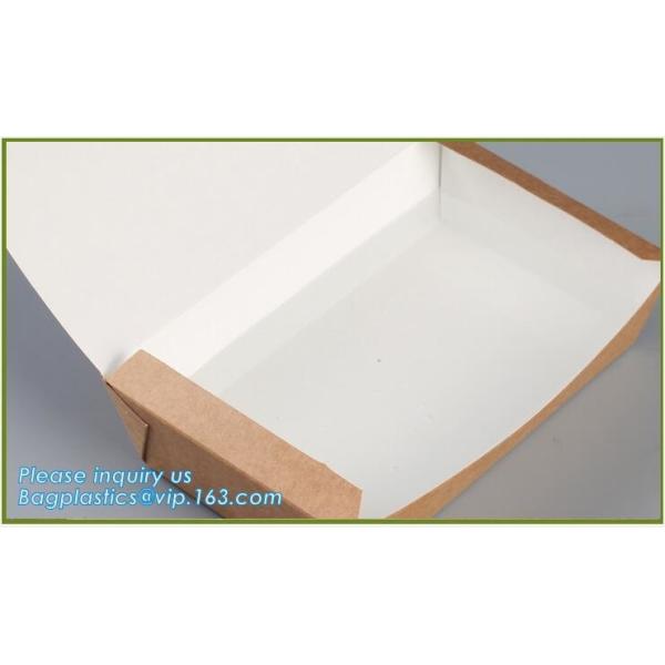 Disposable brown kraft paper boat paper food tray,Latest design food grade cardboard food fold paper boat trays bagease