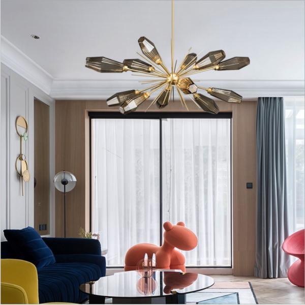 Nordic Postmodern Light Luxury Home Living Room Bedroom , Hotel Glass Personalized Creative Chandelier