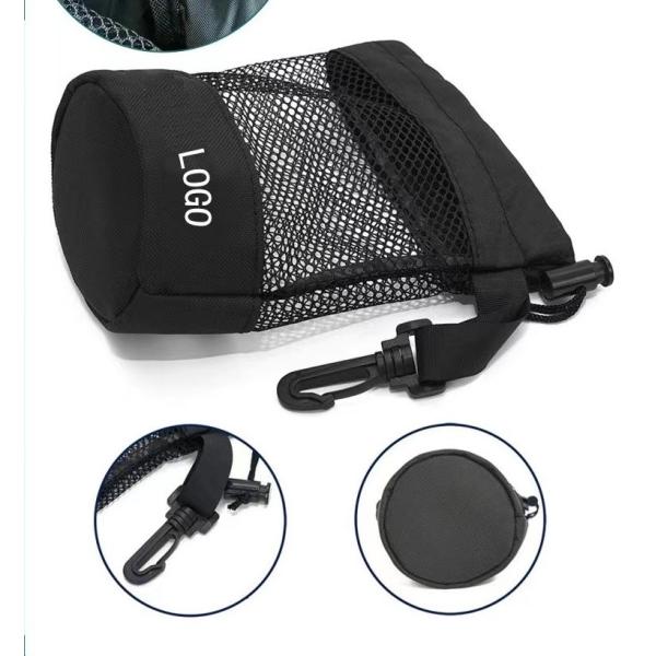Polyester Sports Drawstring Bag Mesh Pocket Net Pouch For Storage Golf Tennis Ball