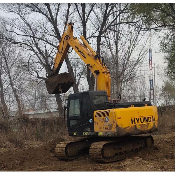 Original Brand Hyundai 150 Used Crawler Excavator 15 Ton Secondhand Middle Digger in Stock