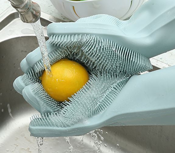 Custom 33.5x16.5cm Silicone Hand Gloves For Dishwashing