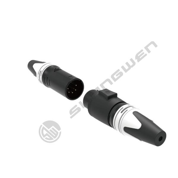 Industrial Electronics Accessories Waterproof 5 Pin XLR Female Jack Panel Mount Connector with Sealed Rubber Jacket