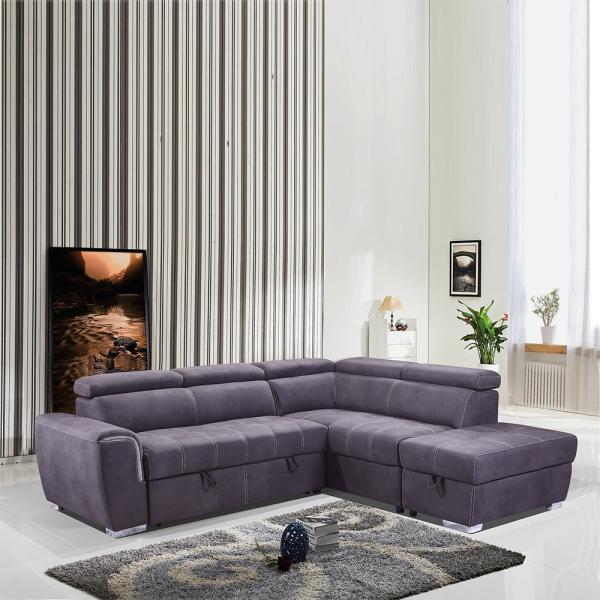 Fabric Sectional Folding Sofa Bed Multifunctional Anti Abrasion