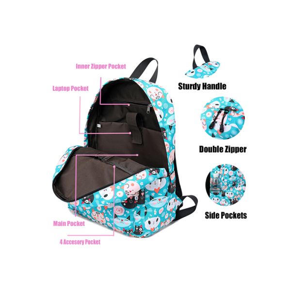 Blue Polyester Soekidy Children School Bag