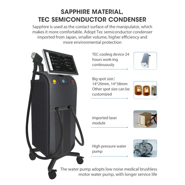 Máquina de depilación con láser de diodo Android 755 808 1064 Máquina de depilación permanente con láser de diodo