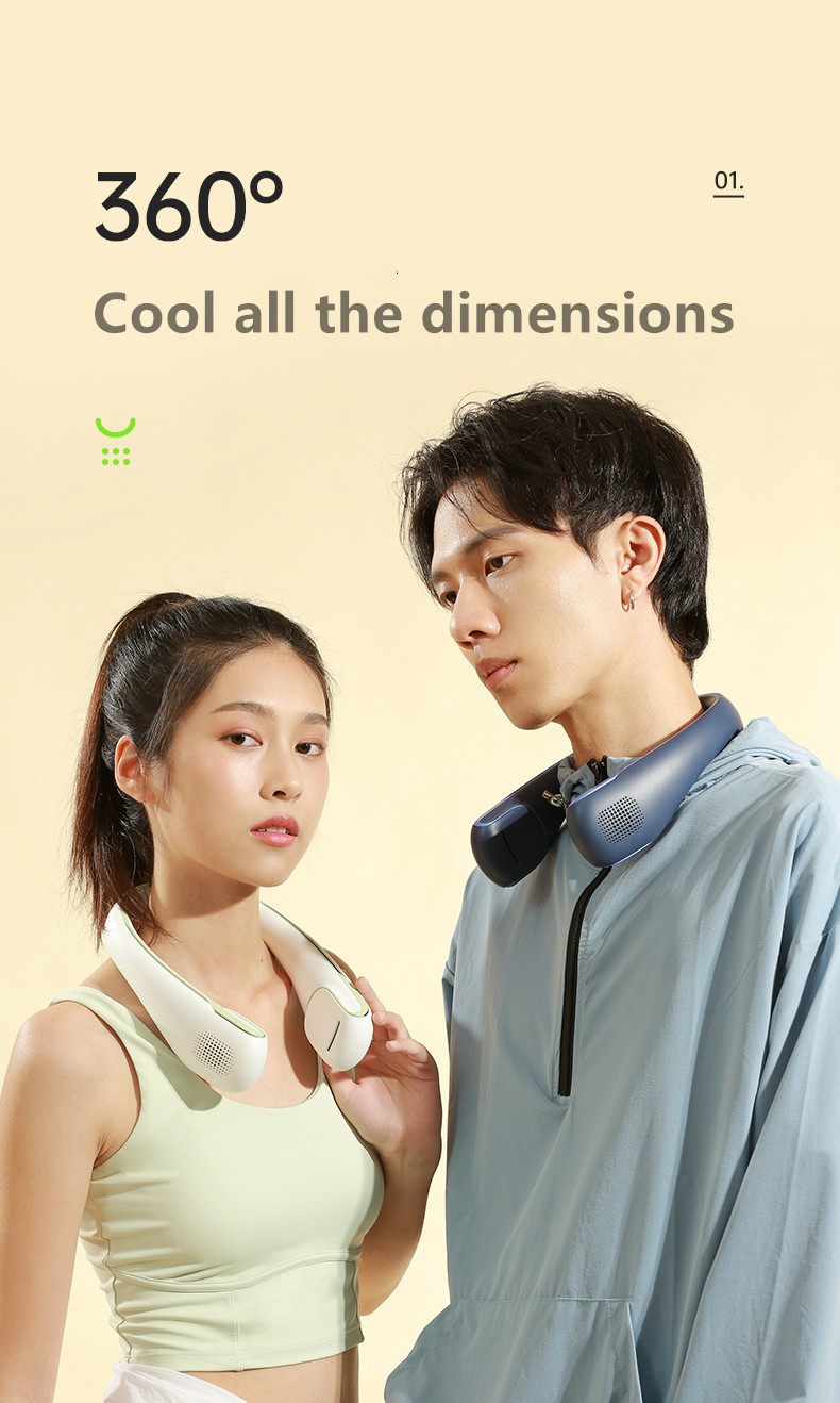 Factory Direct OEM/ODM Customization Rechargeable Travel Silent Small Fan Custom logo Ergonomic Wearable Neck Fan
