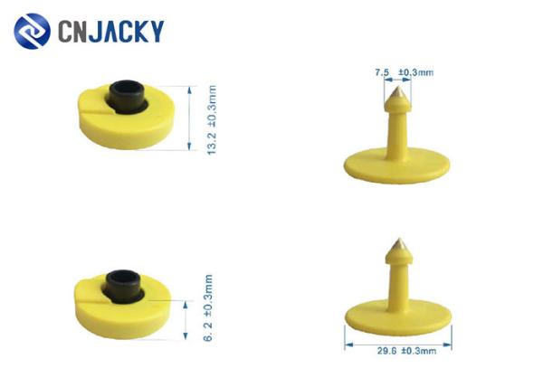 Feedlot Yellow Closed RFID TPU Rabbit Ear Tag For Cattle Livestock Rarrings