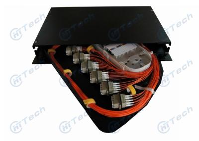 ODF Rotary Fiber Optic Patch Panel 1U 48 Cores Indoor With LC Quad Adapter