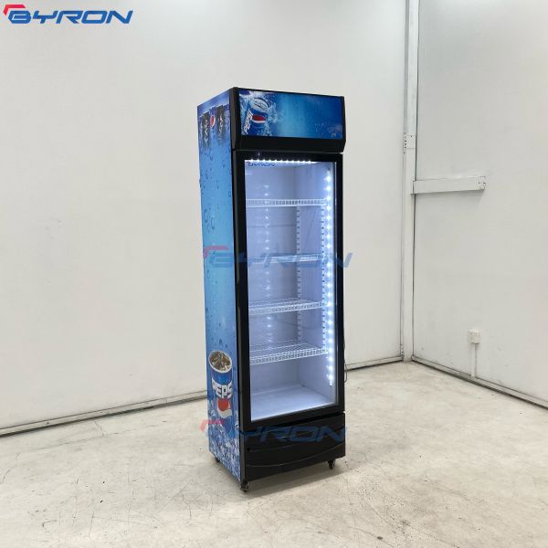 Transparent Single Door Merchandiser Refrigerator Glass Door Merchandiser
