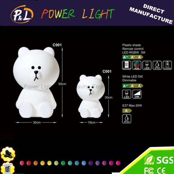 Modern Kids Holiday LED Decoration Bear Christmas Light