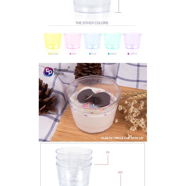 Hot selling round wholesale clear disposable plastic cup with lid