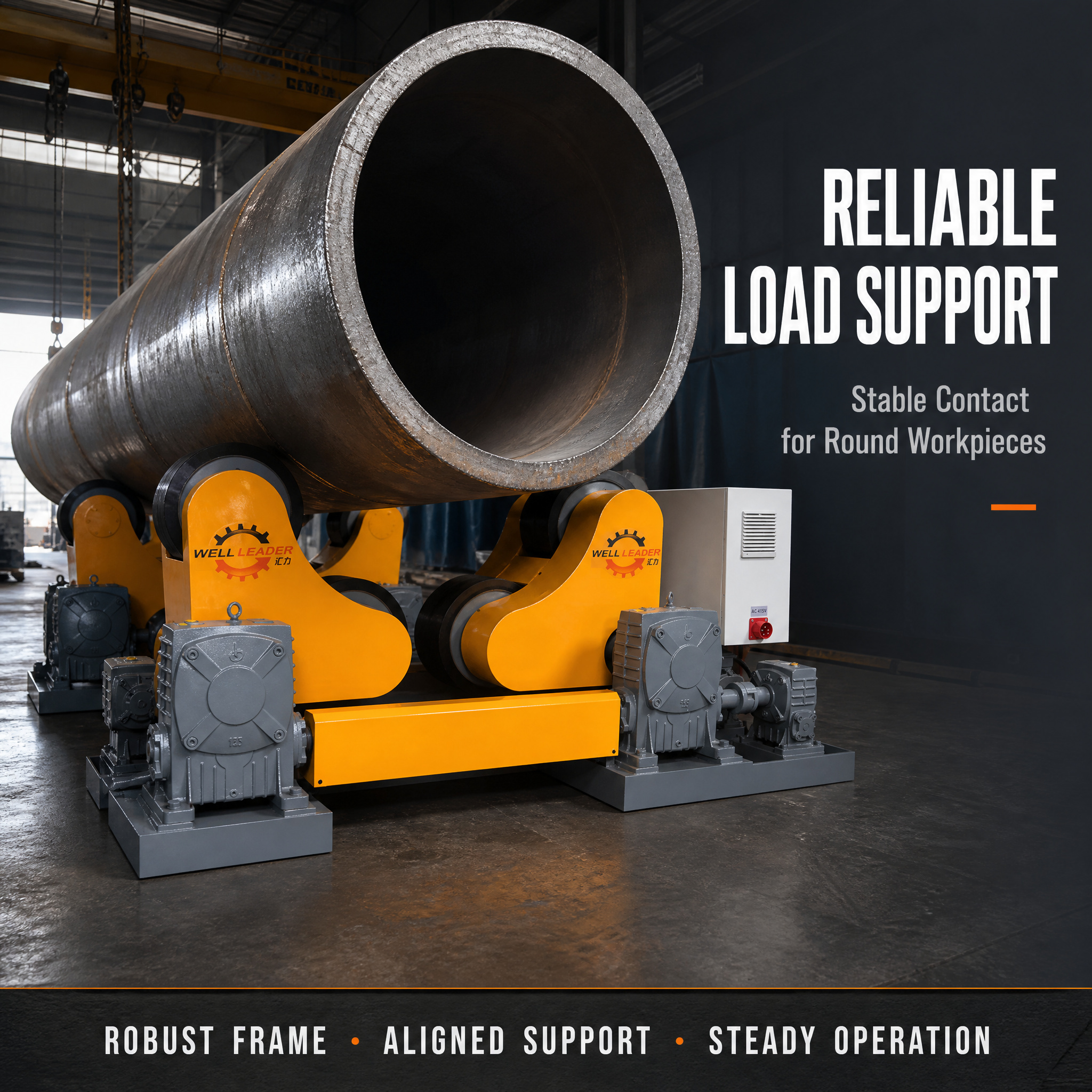  Self-Aligning Welding Turning Roll, Stable Controlled Rotation for Pipe Surface Grinding & Finishing