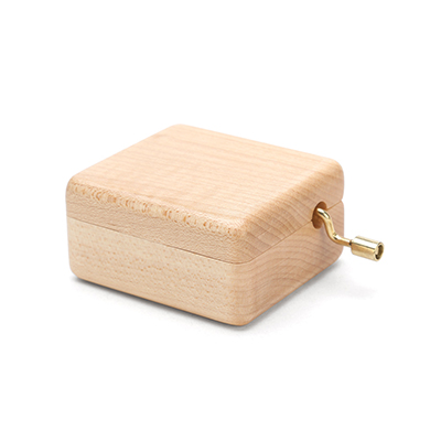 Christmas Holiday Wooden Jewelry Music Box with Silk-Screen Printing and Burned Design