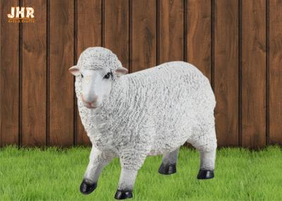 Life Size White Color Polyresin Animal Figurines Dolly Sheep Sculpture Garden Decor