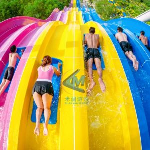 Public Use Water Rainbow Slide Commercail Multi Lines Anti Ultraviolet