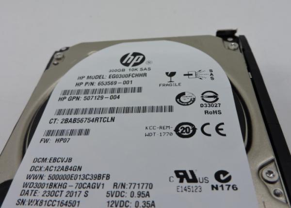 652564-B21 653955-001 HP Hard Disk 300G SAS 2.5 Inch G8 G9 1 Year Warranty