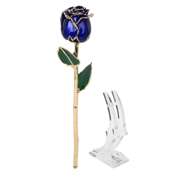 Valentine Day Birthday Wedding Gifts 24k Plated Natural Flowers with Stem Pure Handmade Eternal Roses