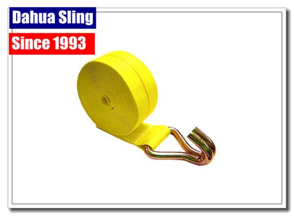 20 Feet Replacement Winch Strap With Wire Hook , Flatbed Trailer Winch Strap