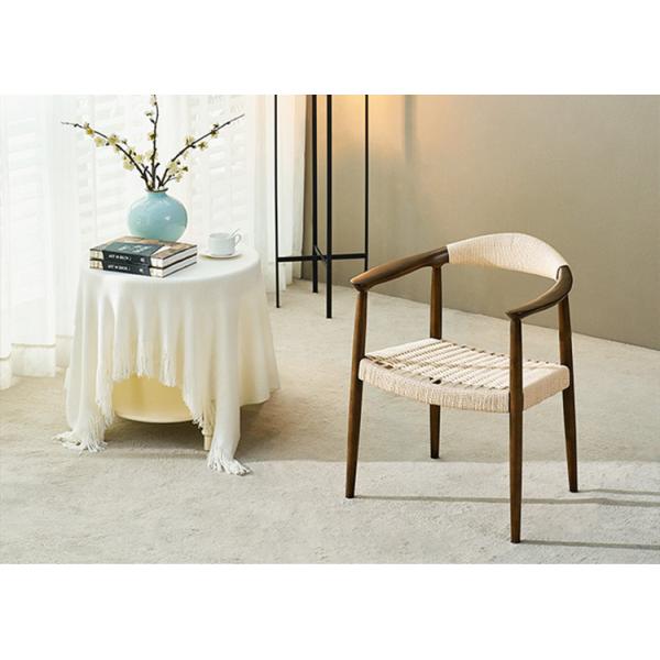 Weave Seat With Arm Modern Restaurant Leisure Black Wood Rattan Dining Room Chair