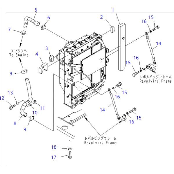 203-03-71310  203-03-71321 2030371310  2030371321 PC130-7 Hose Radiator Cooling