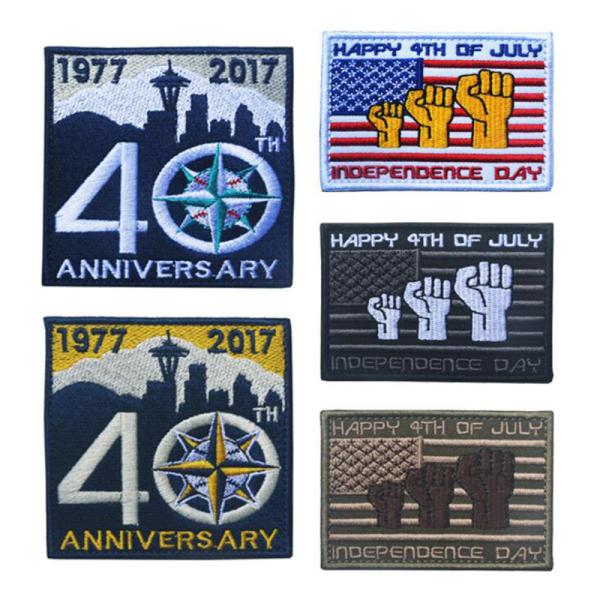 Eco Friendly Embroidery Woven Cloth Badges Sew On / Iron On Patch Multi Colors