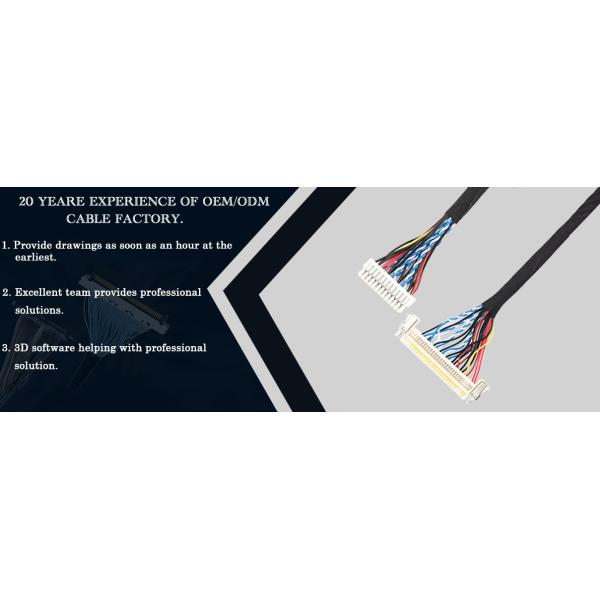24pin MOLEX 504186-2400 30pin JAE FI-X30HL LCD LVDS Cable Assembly Length customize