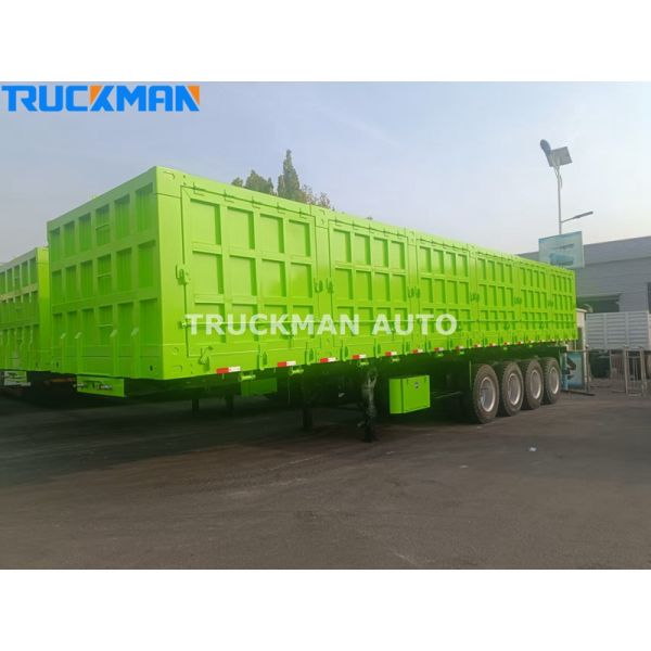 Factory Price 4 Axle 100 Tons Side Dump Trailer For Cargo Transportation