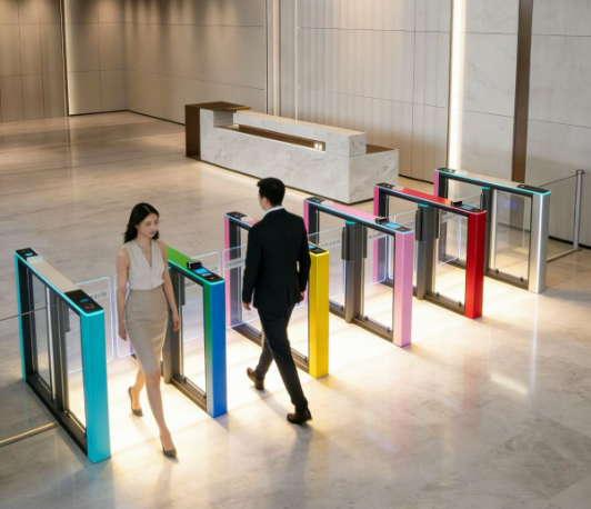 Security Turnstile Gate Equipped with Advanced Sensors and Mechanisms to Deliver Accurate Entry Verification and Control