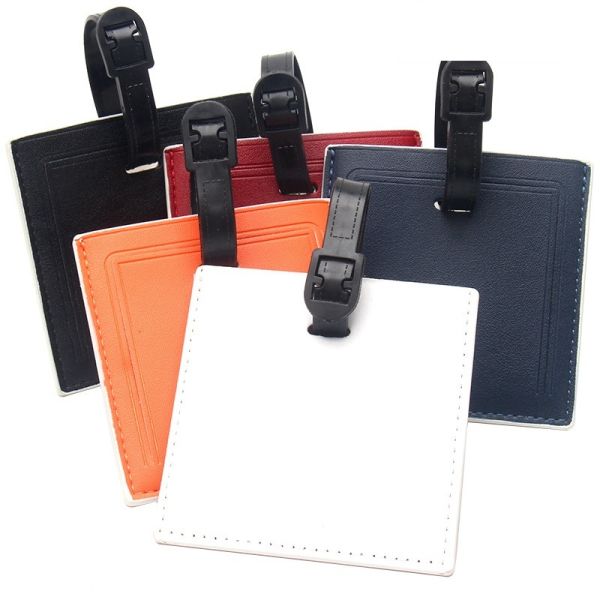 Square Shape Sublimation Luggage Tag Blanks leather luggage tags personalized