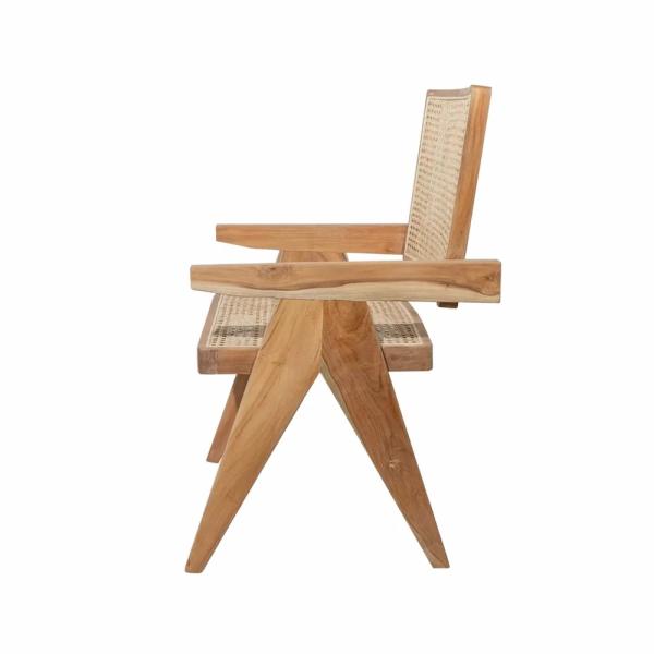 Party Wood And Cane Dining Chairs Adjustable Size Wood Rattan Dining Chair