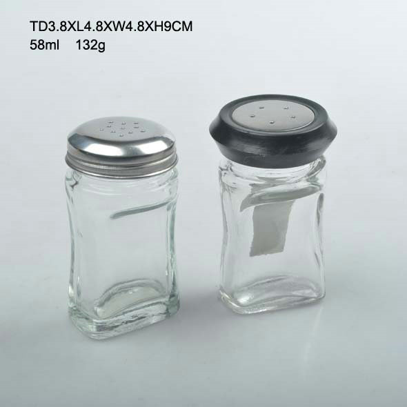 Stylish and Transparent Glass Storage Jar with Colored Plastic Cover 100% Food Safe