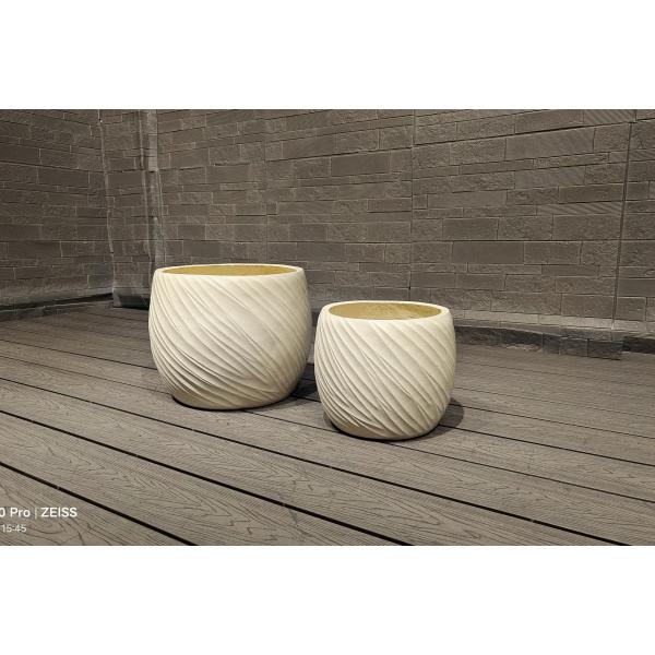 Frost and Fire Resistant Fiber Clay Planter with Smooth Surface
