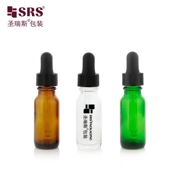 Hot Selling 15ml 30ml 60ml Green Amber Transparent Glass Dropper Bottle